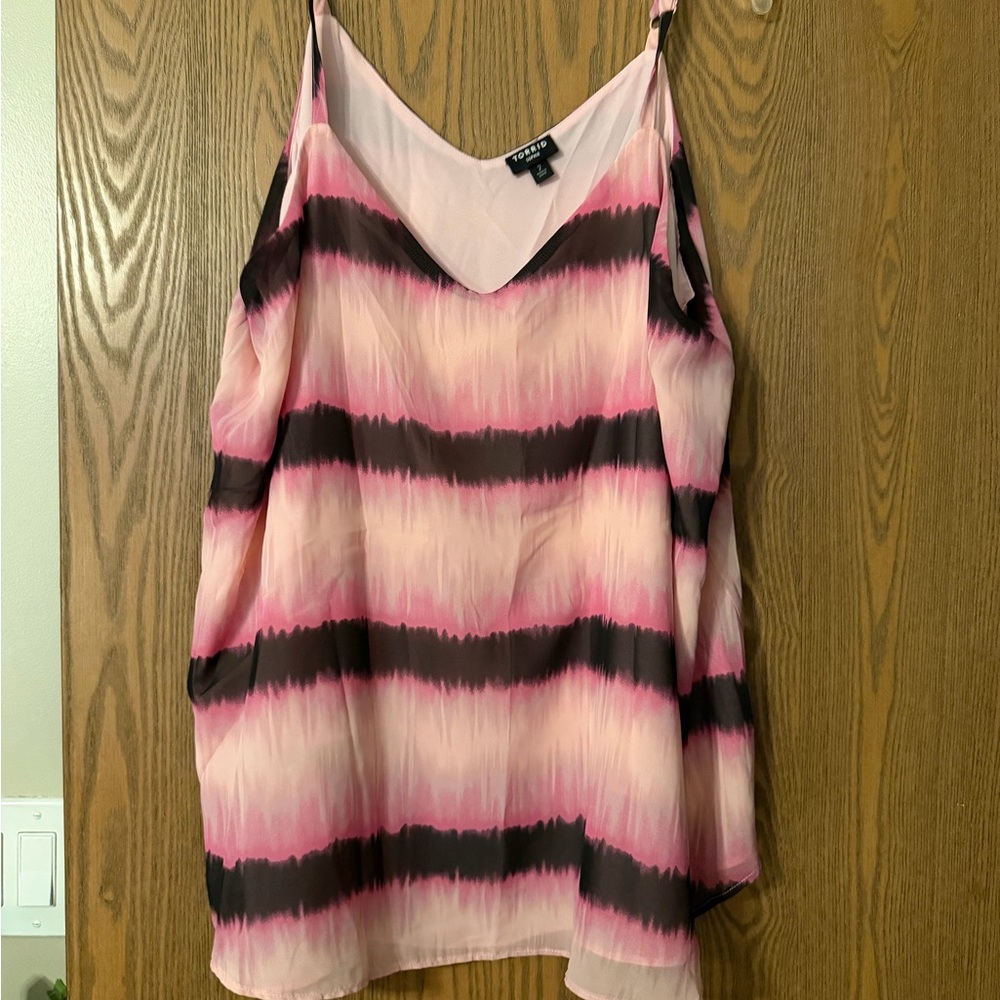 Torrid Pink and Black Striped Camisole
